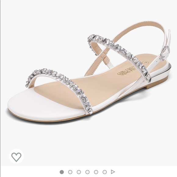 DREAM PAIRS Summer Shoes Strappy Rhinestone Open Toe Flat Sandals - Picture 9 of 9